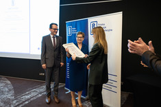 Od lewej: prof. PRz R. Zajdel, prof PRz I. Włoch, D. Olko,